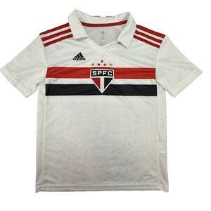 Adidas São Paulo FC SPFC Soccer Jersey Youth 12A White Home Kit Climalite Brazil